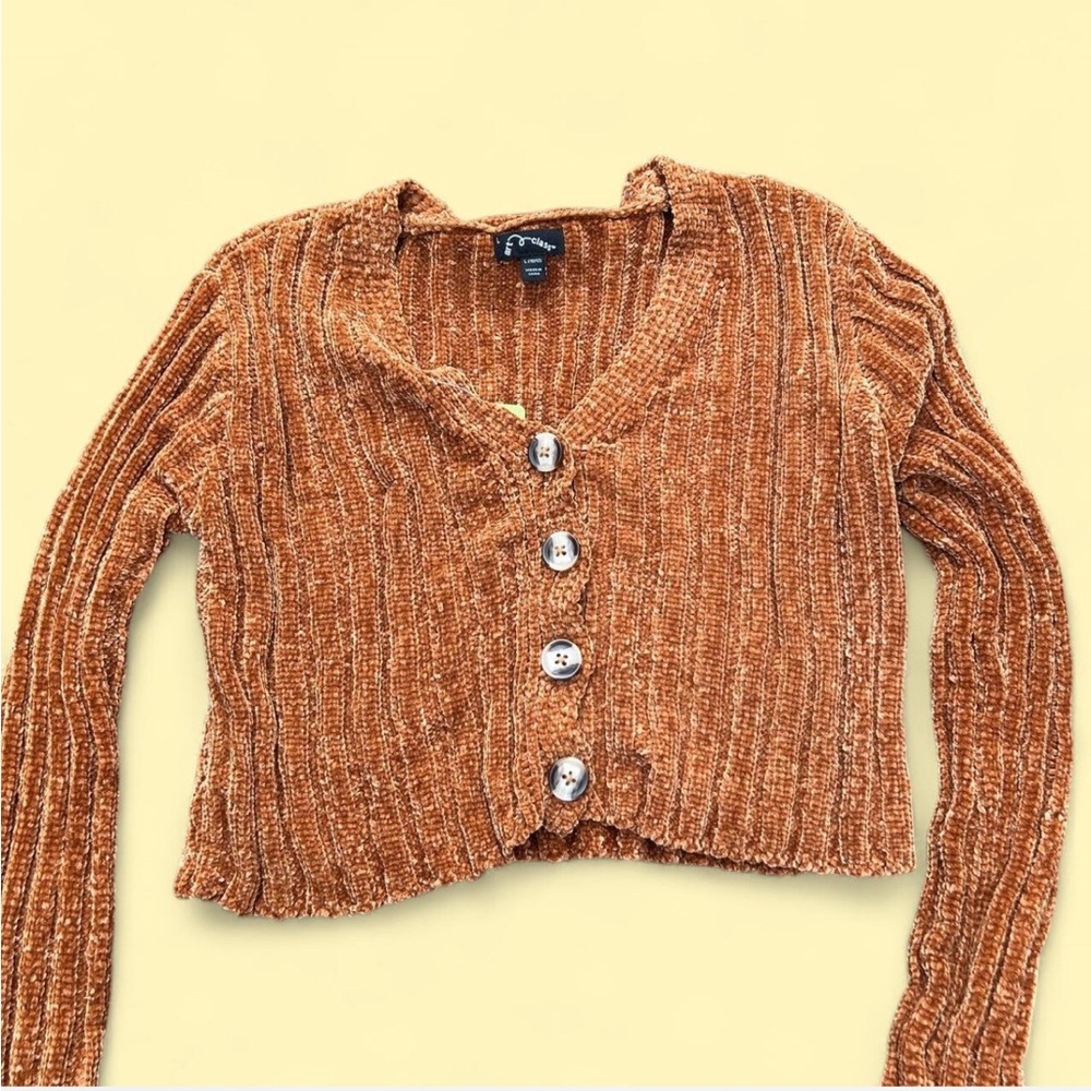 Art Class Textured Brown/ orange Cardigan